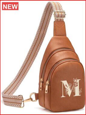 Crossbody Sling Bag with Adjustable Strap, Faux Leather, Personalized Gift